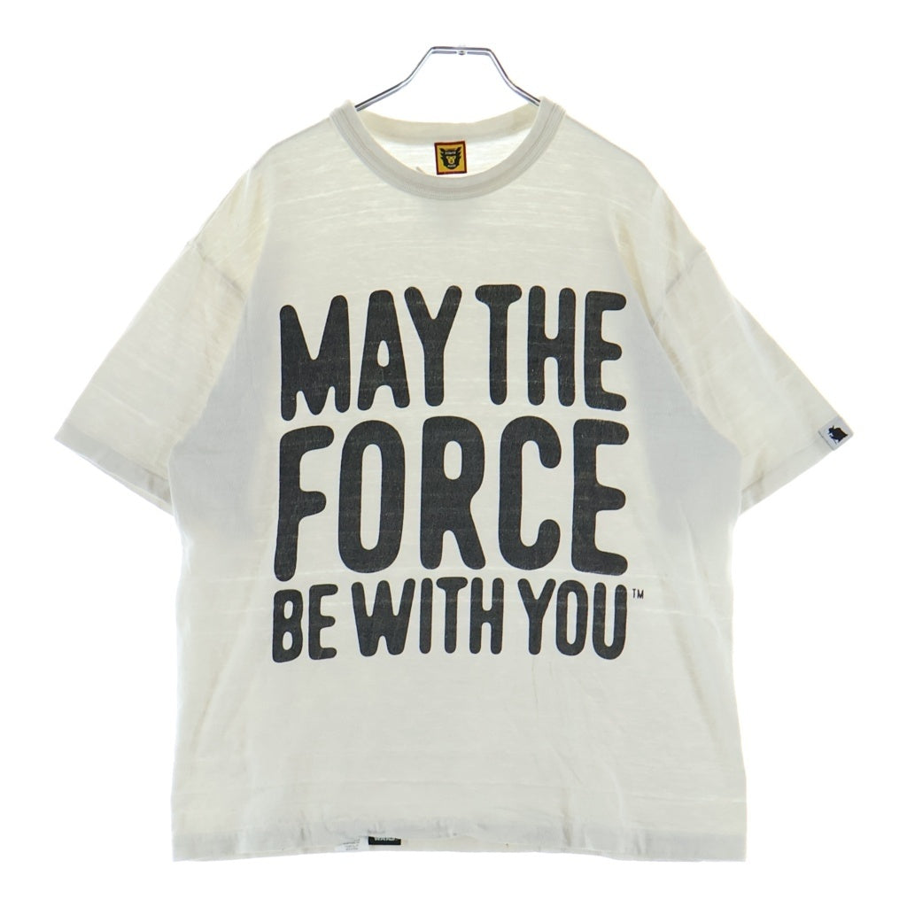 HUMAN MADE(ヒューマンメイド) ×STARWARS スターウォーズ ロゴデザイン クルーネック カットソー 半袖Tシャツ ホワイト