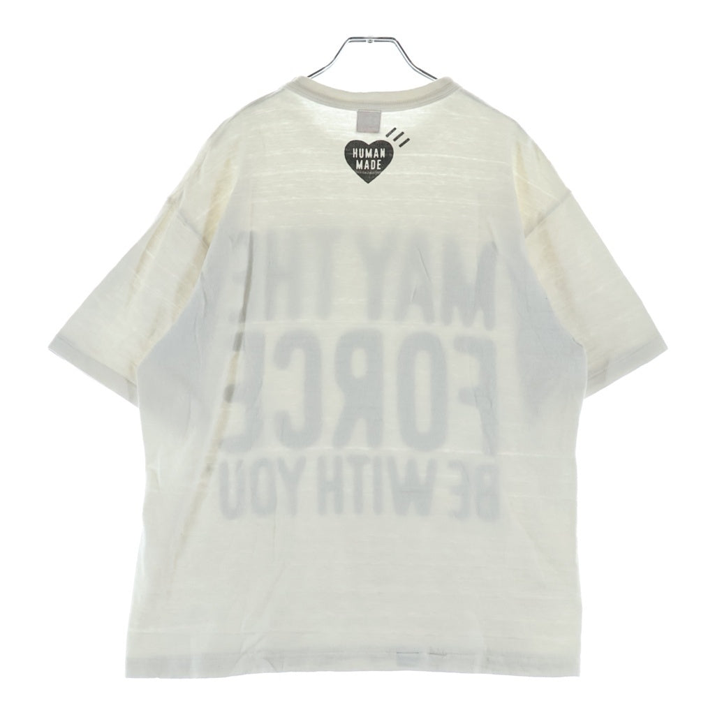 HUMAN MADE(ヒューマンメイド) ×STARWARS スターウォーズ ロゴデザイン クルーネック カットソー 半袖Tシャツ ホワイト