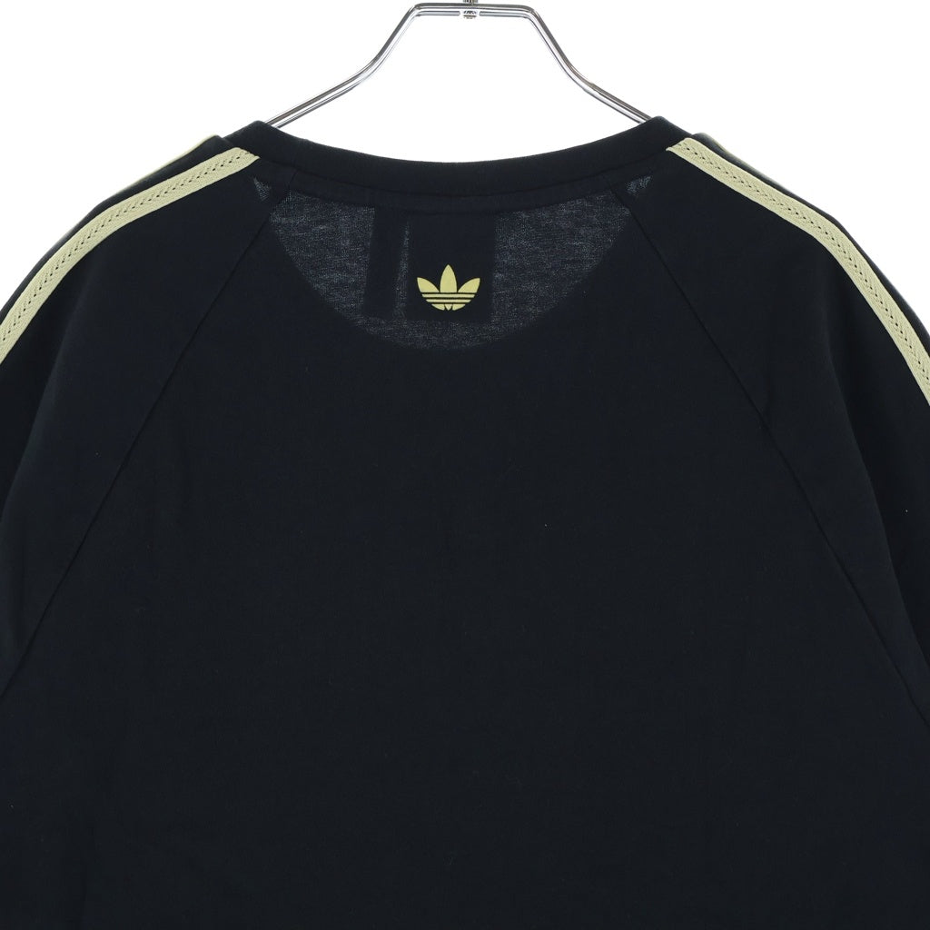 adidas(アディダス) ×WALES BONNER ウェールズ ボナー ロゴデザイン クルーネック カットソー 半袖Tシャツ ブラック ABW001