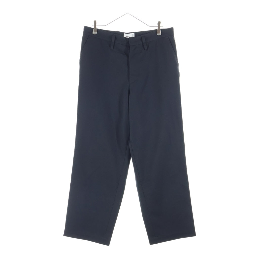 WTAPS(ダブルタップス) 23SS CREASE DL TROUSERS クレースド ジップアップ トラウザーズ スラックス パンツ ブラック 231TQDT-PTM01