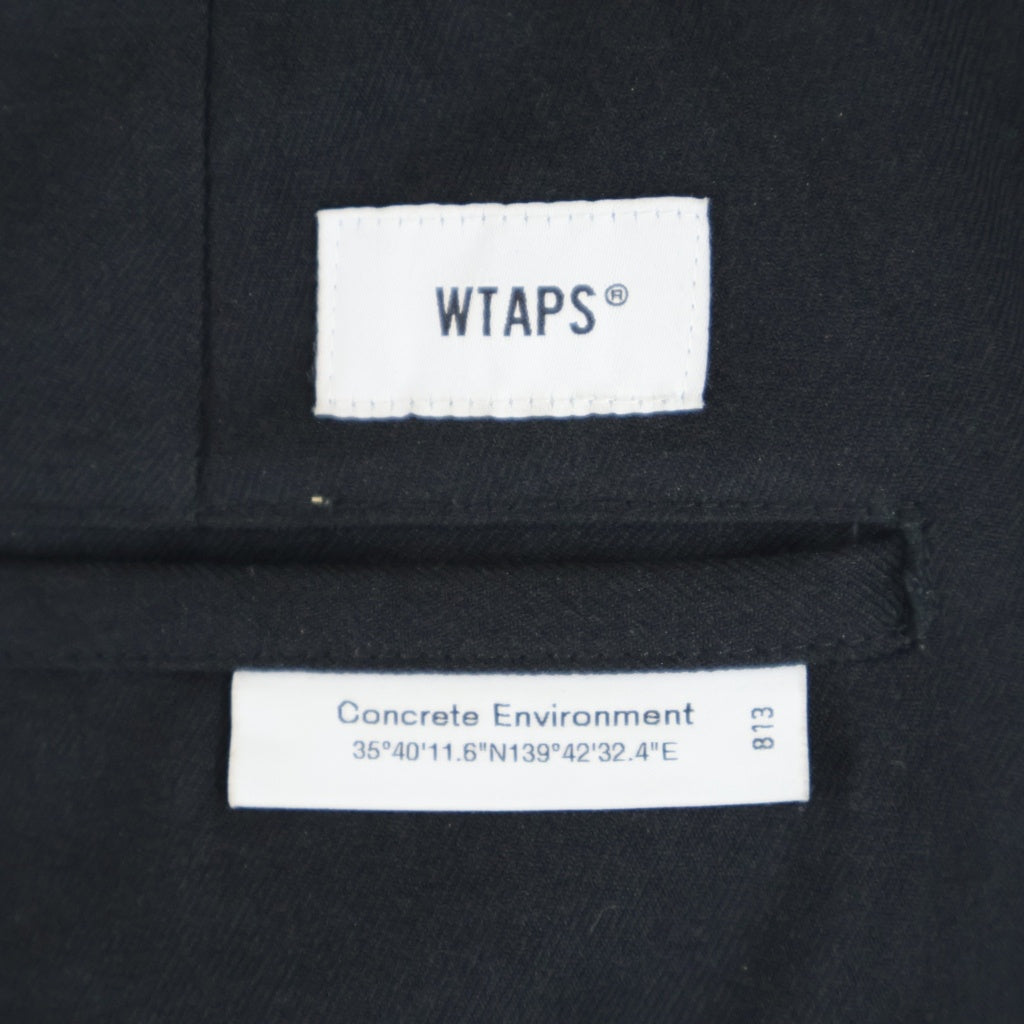 WTAPS(ダブルタップス) 23SS CREASE DL TROUSERS クレースド ジップアップ トラウザーズ スラックス パンツ ブラック 231TQDT-PTM01