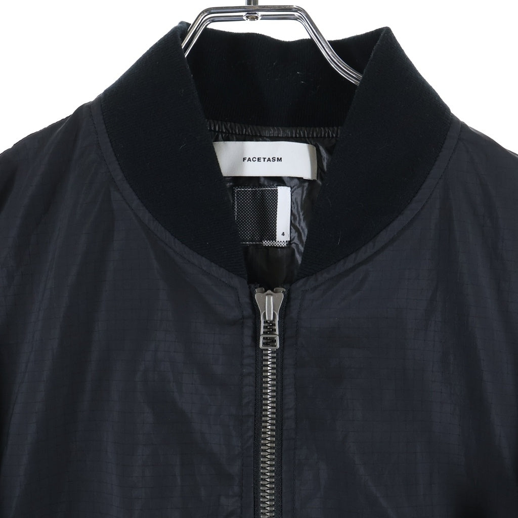 FACETASM(ファセッタズム) 23SS FOREST PACTHED MA-1 フライトジャケット ブラック/グリーン ABH-JK-M13