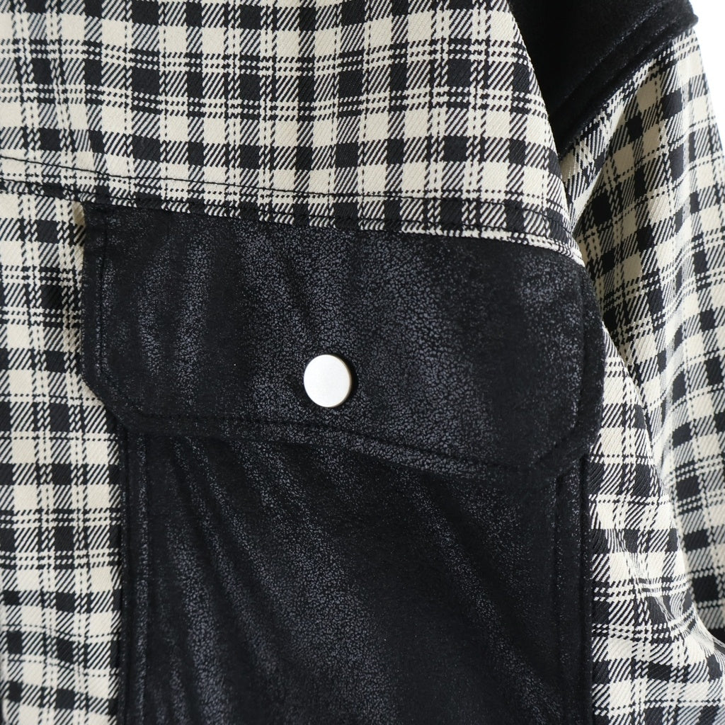 BREATH(ブレス) NEWRICH CHECK SHIRT JACKET ニューリッチチェック長袖シャツジャケット ブラック/ホワイト BR25SS-S2003