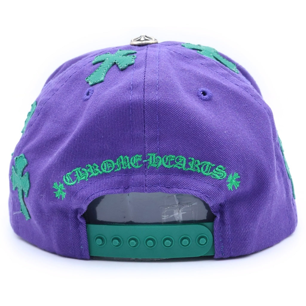 CHROME HEARTS(クロムハーツ) CH HAT CH刺繍 クロスパッチ 5パネル ベースボールキャップ 帽子 グリーン/パープル