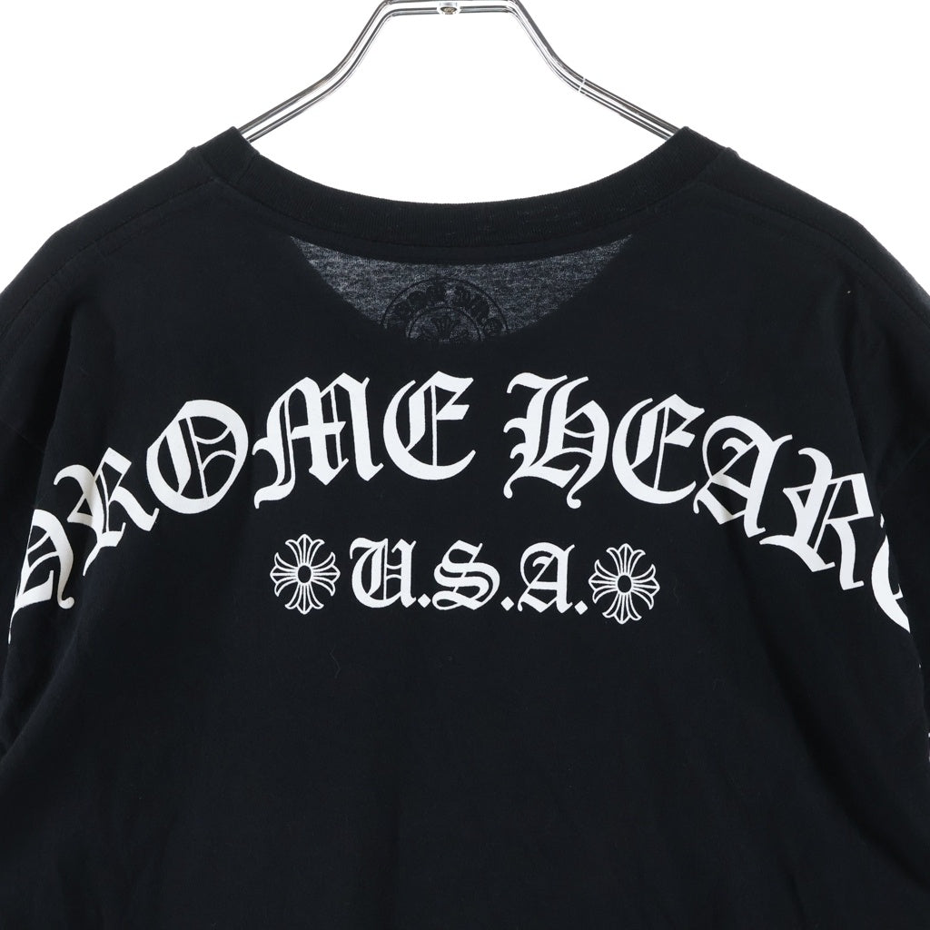 CHROME HEARTS(クロムハーツ) CH S/S TEE バックアーチロゴプリント コットン半袖Tシャツ カットソー ブラック