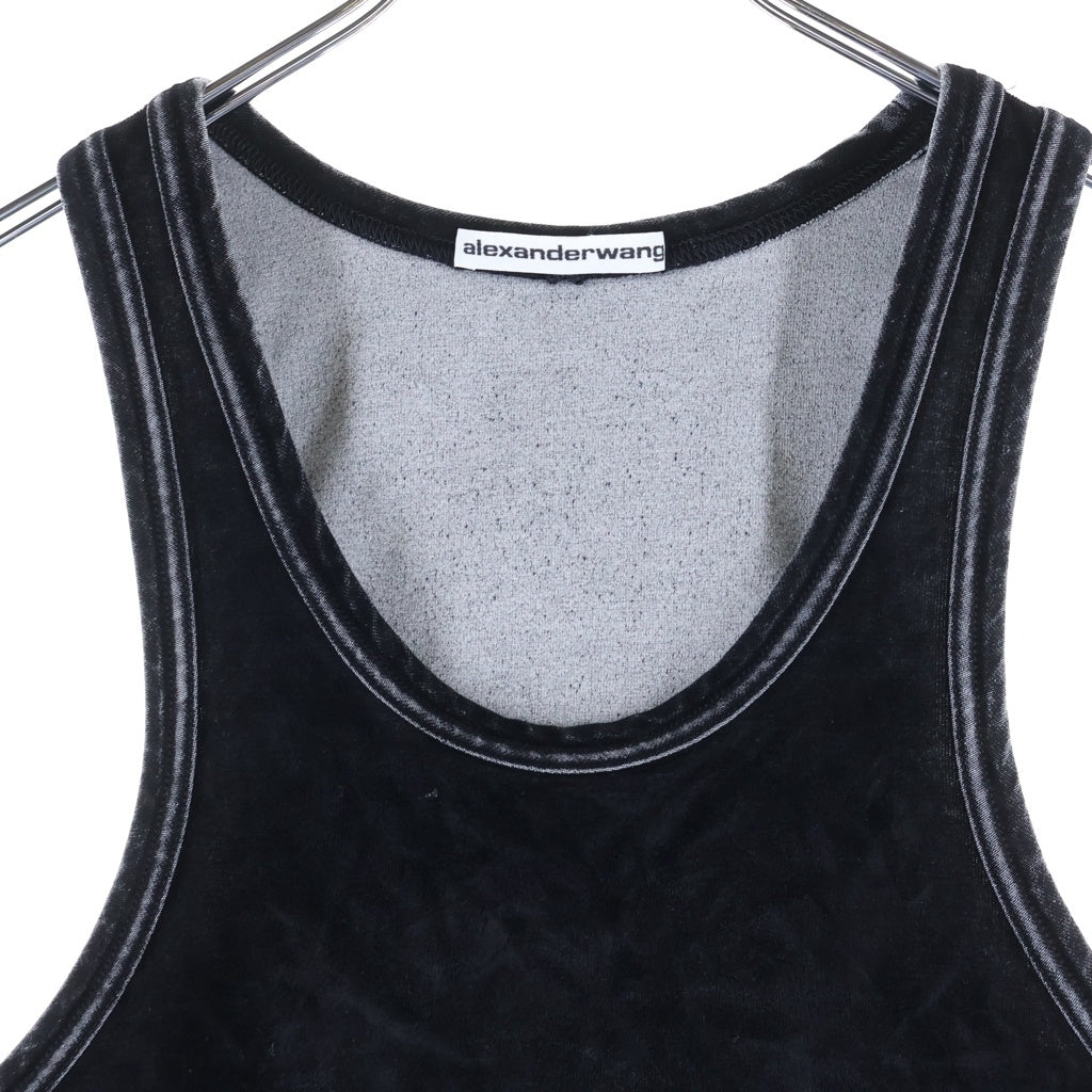 ALEXANDER WANG(アレキサンダーワン) Velor Crew Neck Tank Top ベロアタンクトップ ブラック 6CC1241037