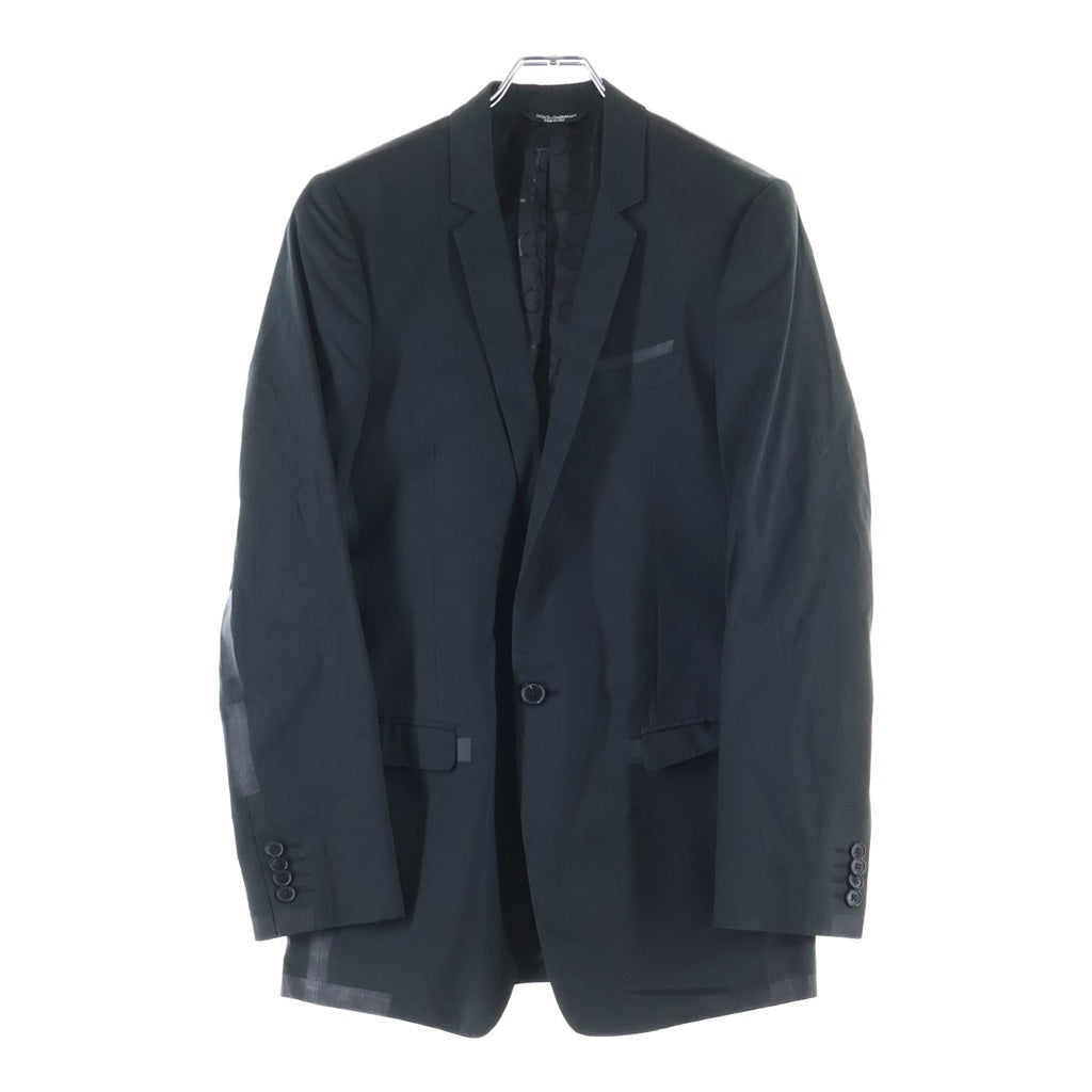 DOLCE & GABBANA(ドルチェアンドガッバーナ) ラインコーティング加工 1Bシングルテーラードジャケット ブラック G2597T/FU6EM