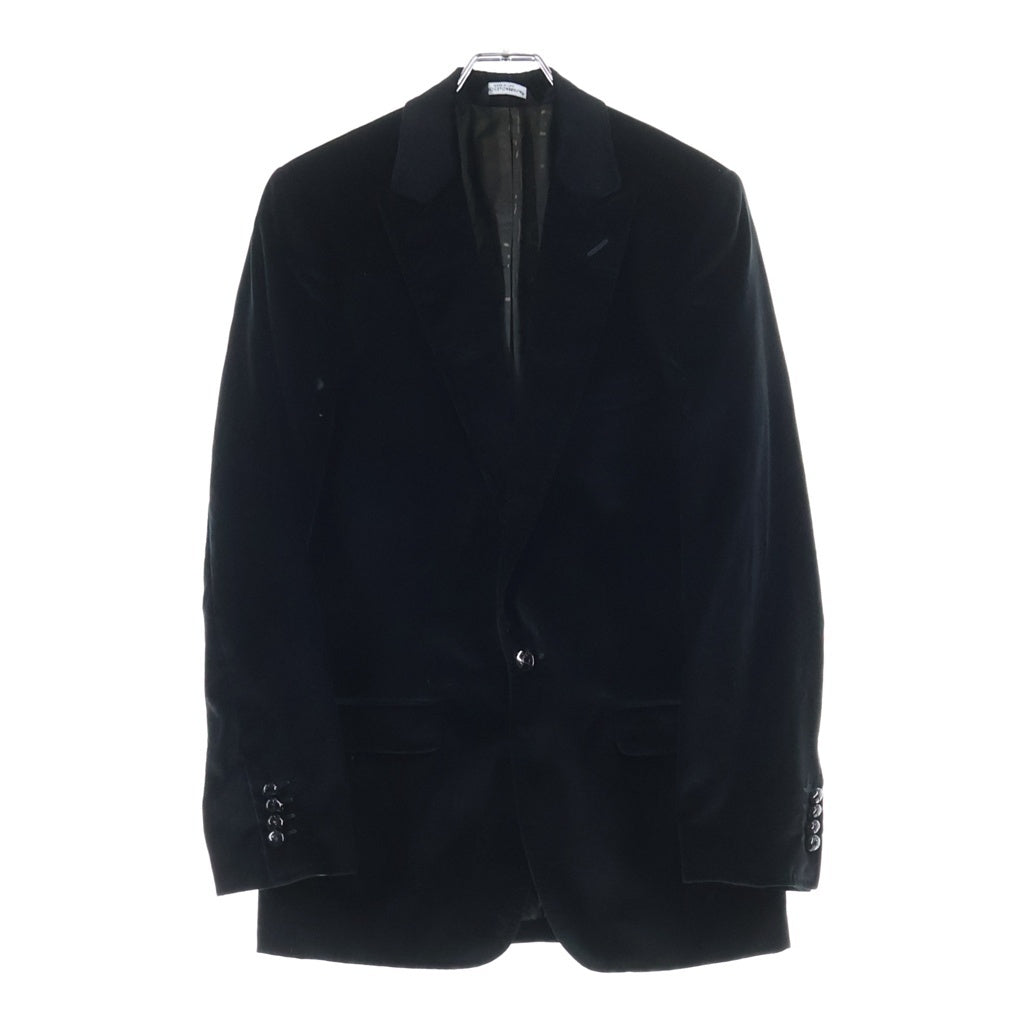 DOLCE & GABBANA(ドルチェアンドガッバーナ) ベロア 1Bシングルテーラードジャケット ブラック G2425T