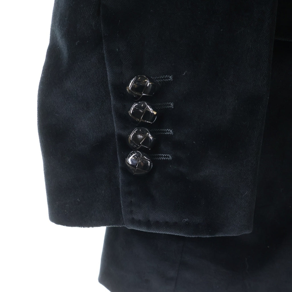 DOLCE & GABBANA(ドルチェアンドガッバーナ) ベロア 1Bシングルテーラードジャケット ブラック G2425T
