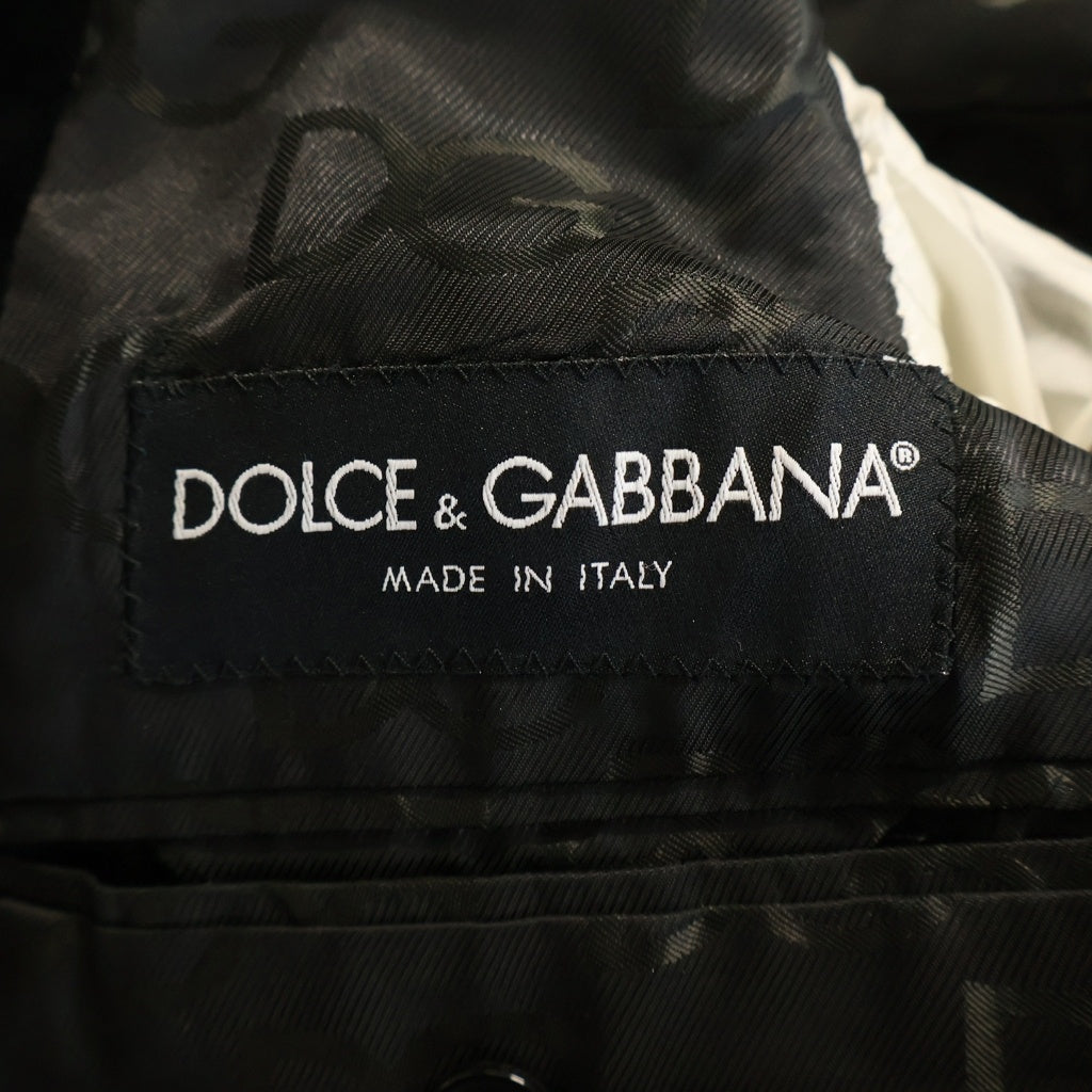 DOLCE & GABBANA(ドルチェアンドガッバーナ) ベロア 1Bシングルテーラードジャケット ブラック G2425T