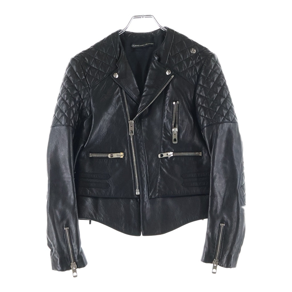 BALENCIAGA(バレンシアガ) MOTO JACKET Leather Biker Jacket レザーライダースジャケット ブラック 264215 TV662