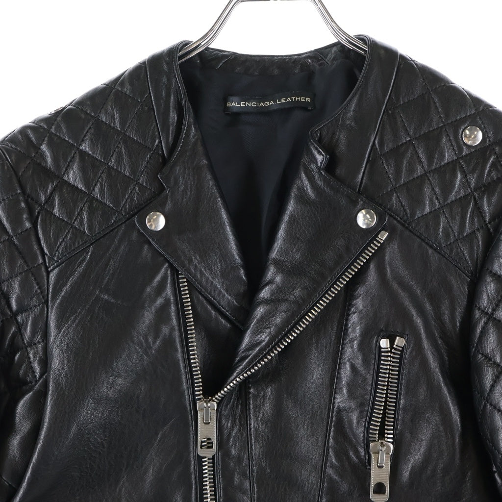 BALENCIAGA(バレンシアガ) MOTO JACKET Leather Biker Jacket レザーライダースジャケット ブラック 264215 TV662