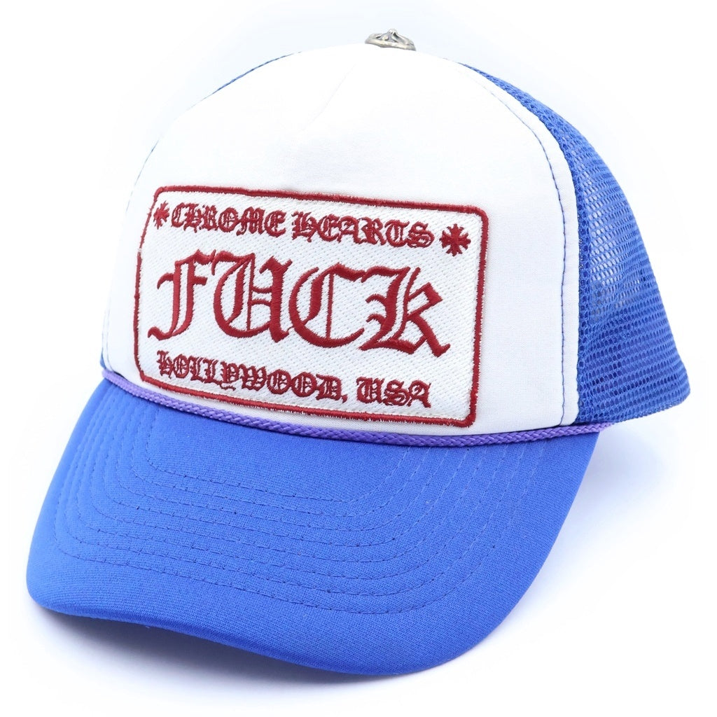CHROME HEARTS(クロムハーツ) TRUCKER CAP トラッカーキャップ クロスボール付メッシュキャップ 帽子 ブルー/ホワイト