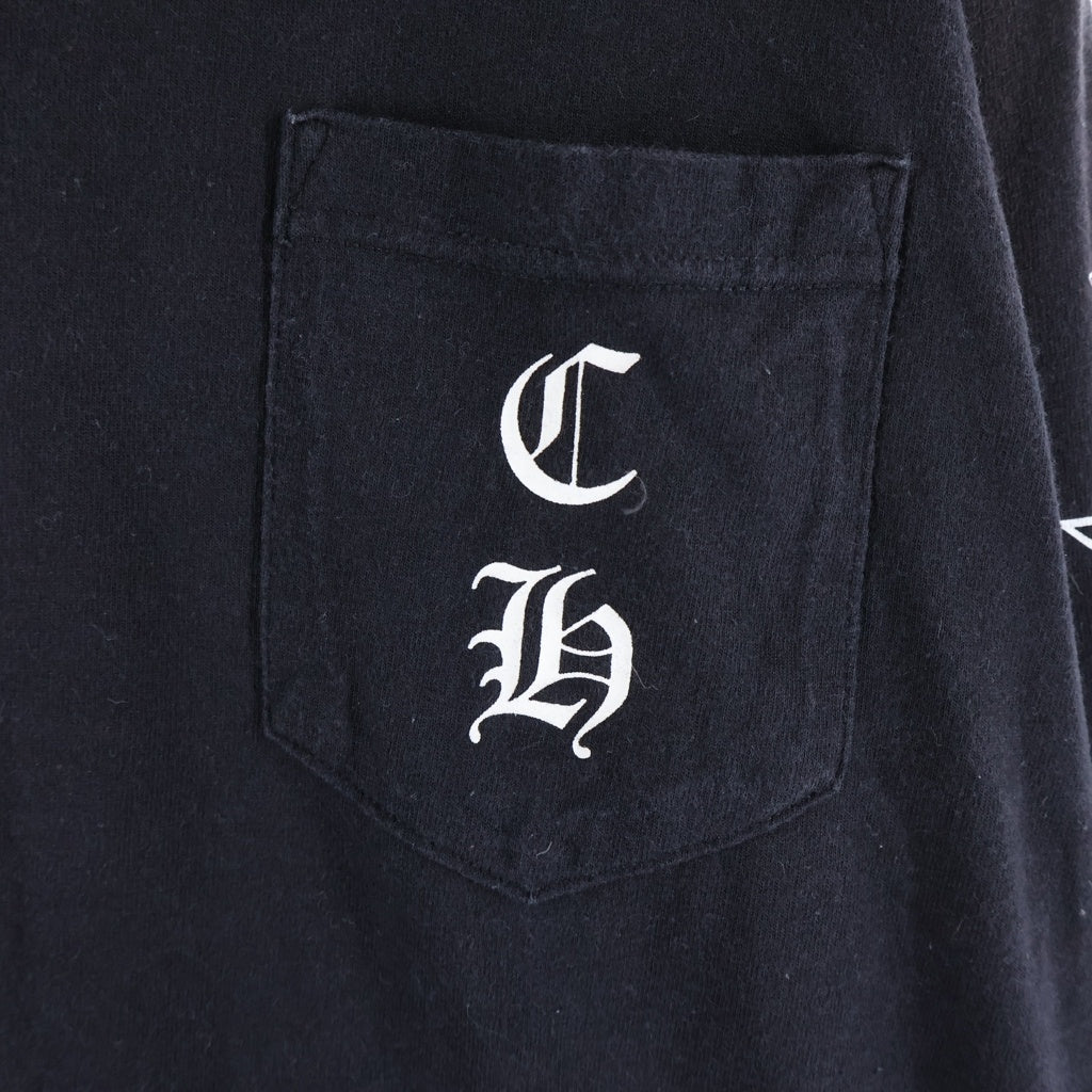 CHROME HEARTS(クロムハーツ) OLD STAR L/S オールド マリブ限定 バックホースシュースタープリント 長袖Tシャツ ロンT ブラック