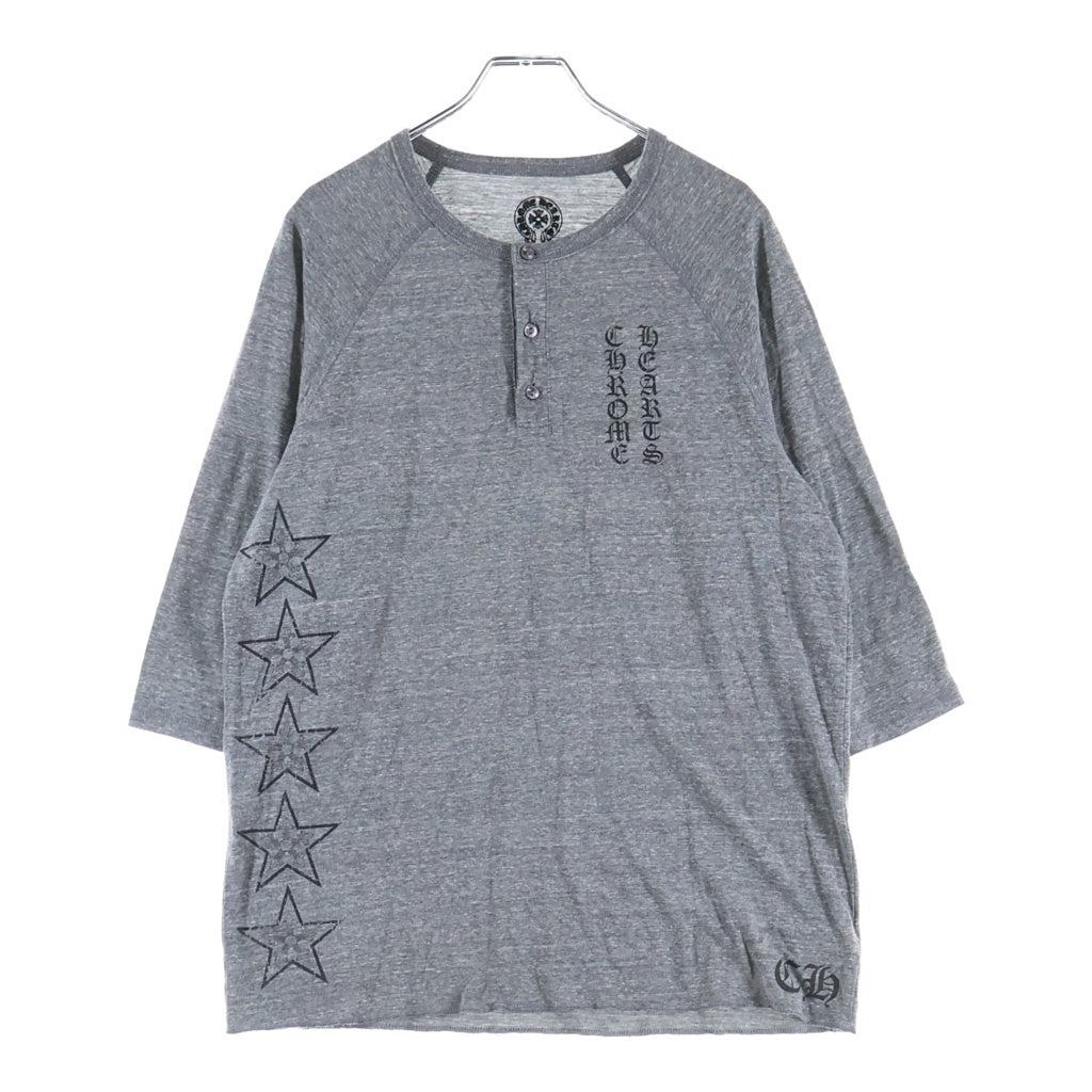 CHROME HEARTS(クロムハーツ) HENRY NECK スタープリント ヘンリーネック 七分丈Tシャツ カットソー グレー