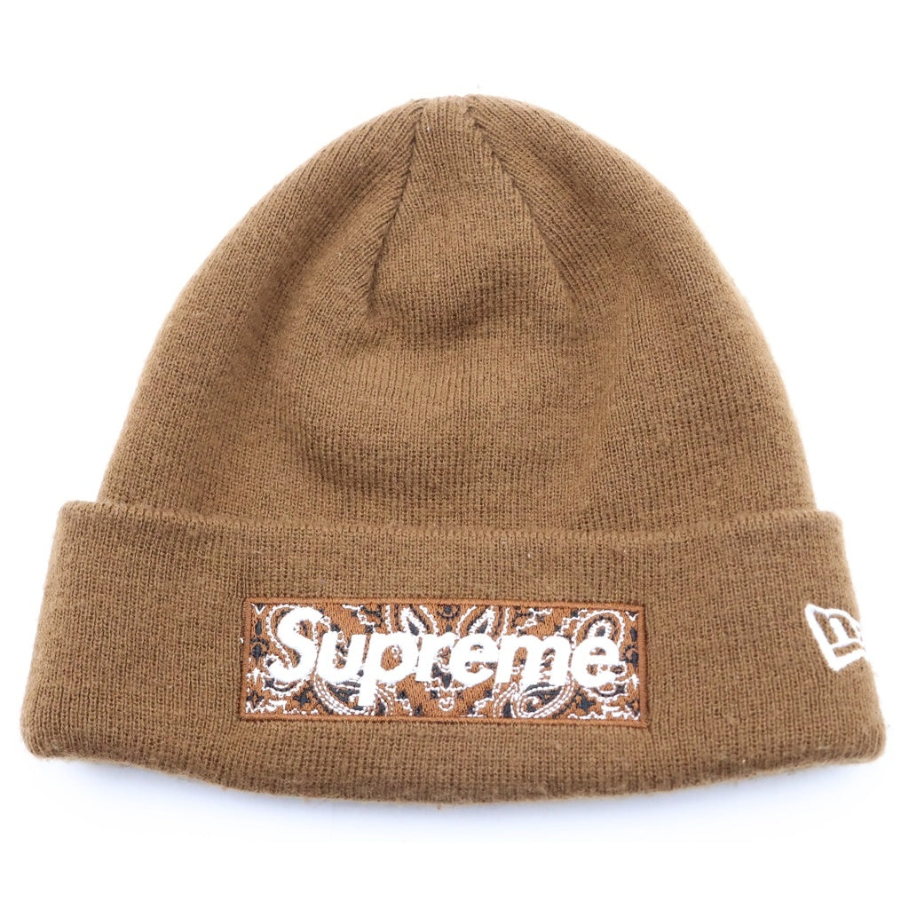SUPREME(シュプリーム) 19AW Box Logo Beanie ボックスロゴデザイン ビーニー ニット帽 ブラウン