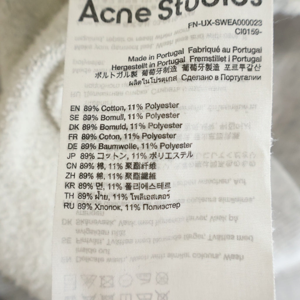 Acne Studios(アクネ ストゥディオズ) バックロゴプリント プルオーバーパーカー フーディー グレー FN-UX-SWEA000023