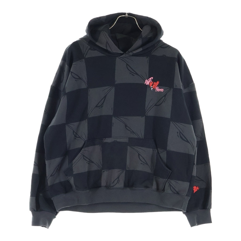 ANTI PROMO(アンチプロモ) EYES HOODIE MATTY BOYプリントプルオーバーフーディ パーカー ブラック