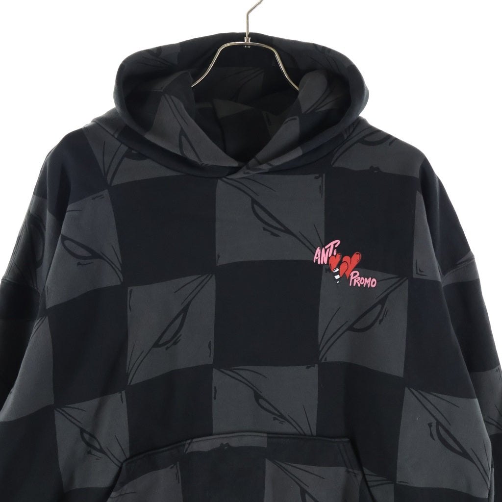 ANTI PROMO(アンチプロモ) EYES HOODIE MATTY BOYプリントプルオーバーフーディ パーカー ブラック