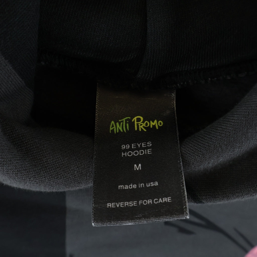 ANTI PROMO(アンチプロモ) EYES HOODIE MATTY BOYプリントプルオーバーフーディ パーカー ブラック