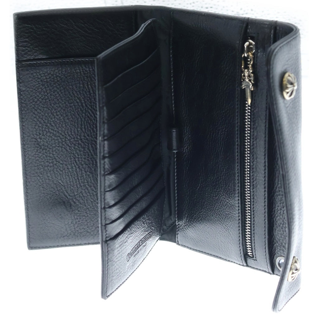 CHROME HEARTS(クロムハーツ) WAVE ウェーブ レザーウォレット 財布 ブラックBCA375