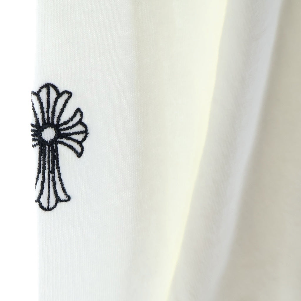 CHROME HEARTS(クロムハーツ) Grp Y Not Light Work Long Sleeve Tee ワイノット ライトワーク ロゴ刺繍 ロングスリーブTシャツ 長袖カットソー ホワイト