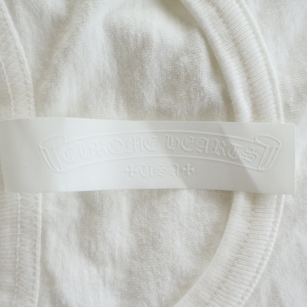 CHROME HEARTS(クロムハーツ) Grp Y Not Light Work Long Sleeve Tee ワイノット ライトワーク ロゴ刺繍 ロングスリーブTシャツ 長袖カットソー ホワイト