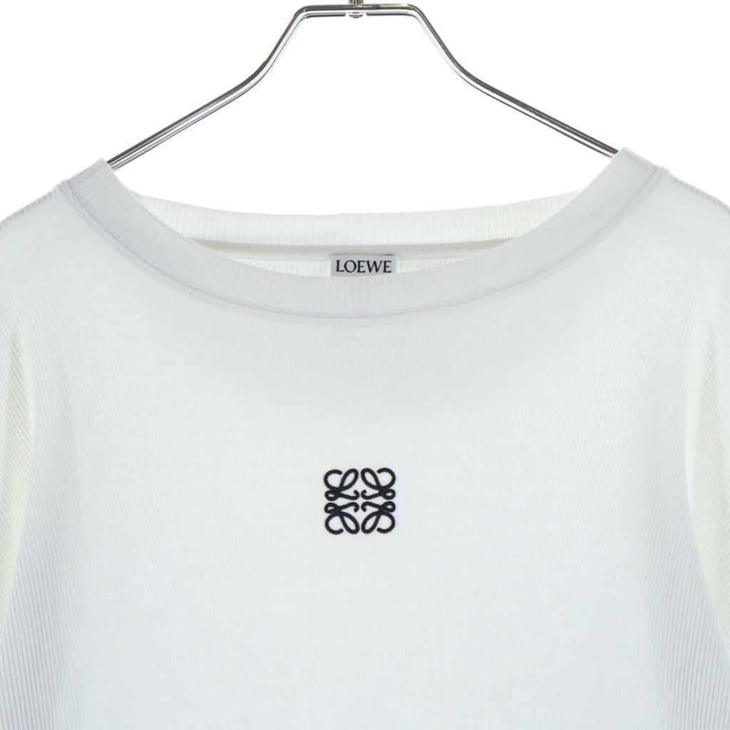LOEWE(ロエベ) アナグラム刺繍 リブ 長袖Tシャツ ロンT カットソー ホワイト H526Y22XAY
