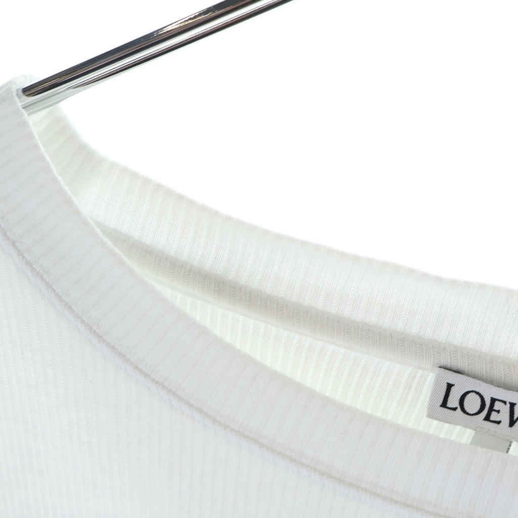 LOEWE(ロエベ) アナグラム刺繍 リブ 長袖Tシャツ ロンT カットソー ホワイト H526Y22XAY
