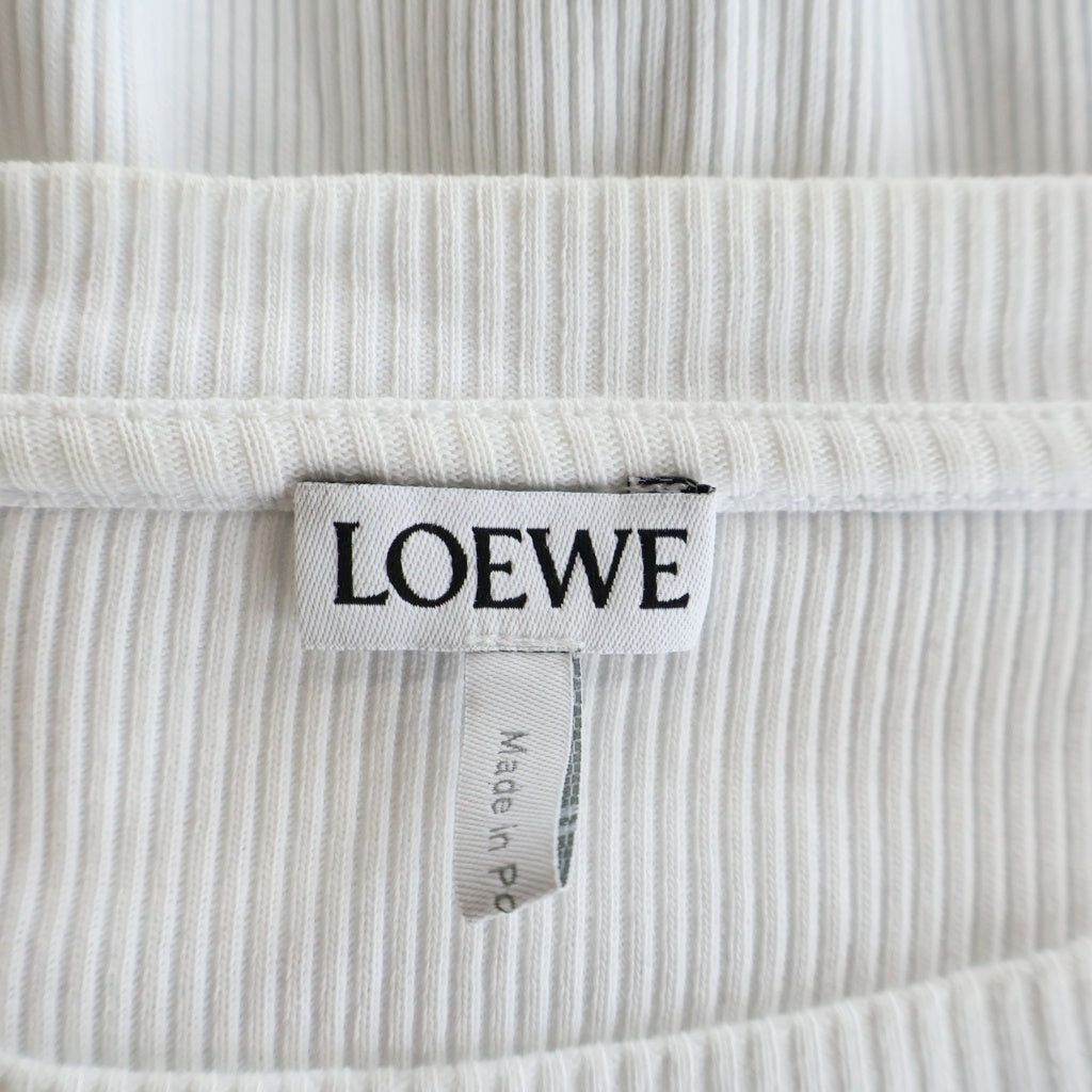LOEWE(ロエベ) アナグラム刺繍 リブ 長袖Tシャツ ロンT カットソー ホワイト H526Y22XAY