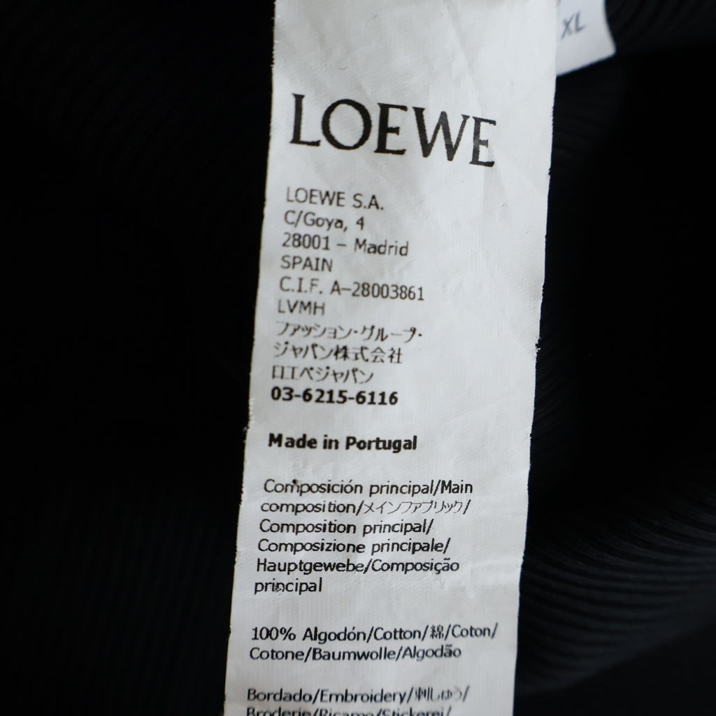 LOEWE(ロエベ) アナグラム刺繍 リブ 長袖Tシャツ ロンT カットソー ブラック H526Y22XAY