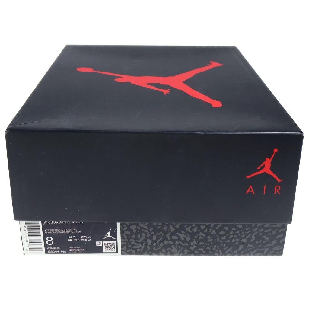 NIKE(ナイキ) AIR JORDAN3 RETRO KINCKS エアジョーダン3 レトロ ニックス ミッドカットスニーカー ホワイト US8/26cm 136064-148