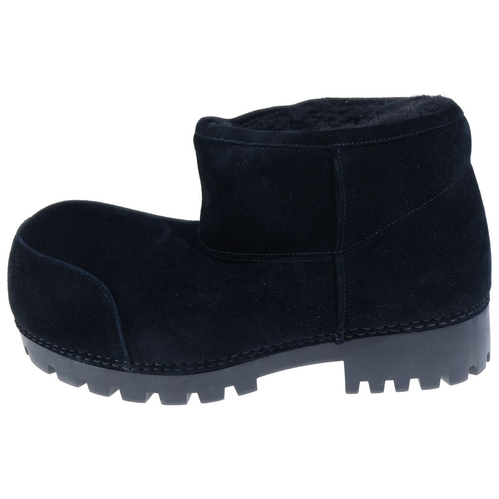 BALENCIAGA(バレンシアガ) ALASKA FUR スウェード ショートブーツ ブーティ ブラック 803773