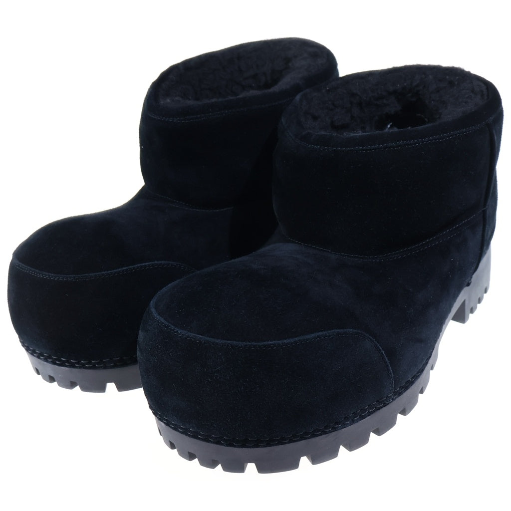 BALENCIAGA(バレンシアガ) ALASKA FUR スウェード ショートブーツ ブーティ ブラック 803773