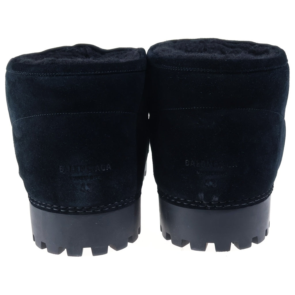 BALENCIAGA(バレンシアガ) ALASKA FUR スウェード ショートブーツ ブーティ ブラック 803773