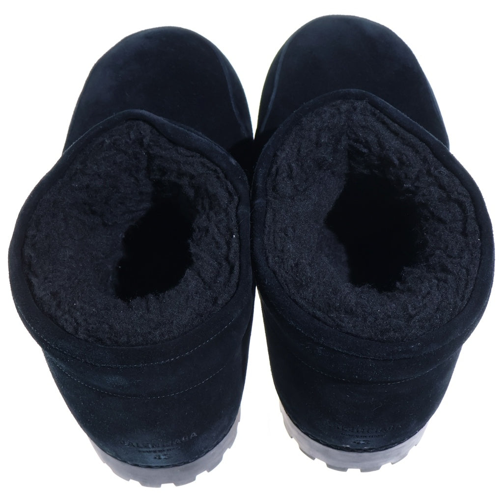 BALENCIAGA(バレンシアガ) ALASKA FUR スウェード ショートブーツ ブーティ ブラック 803773