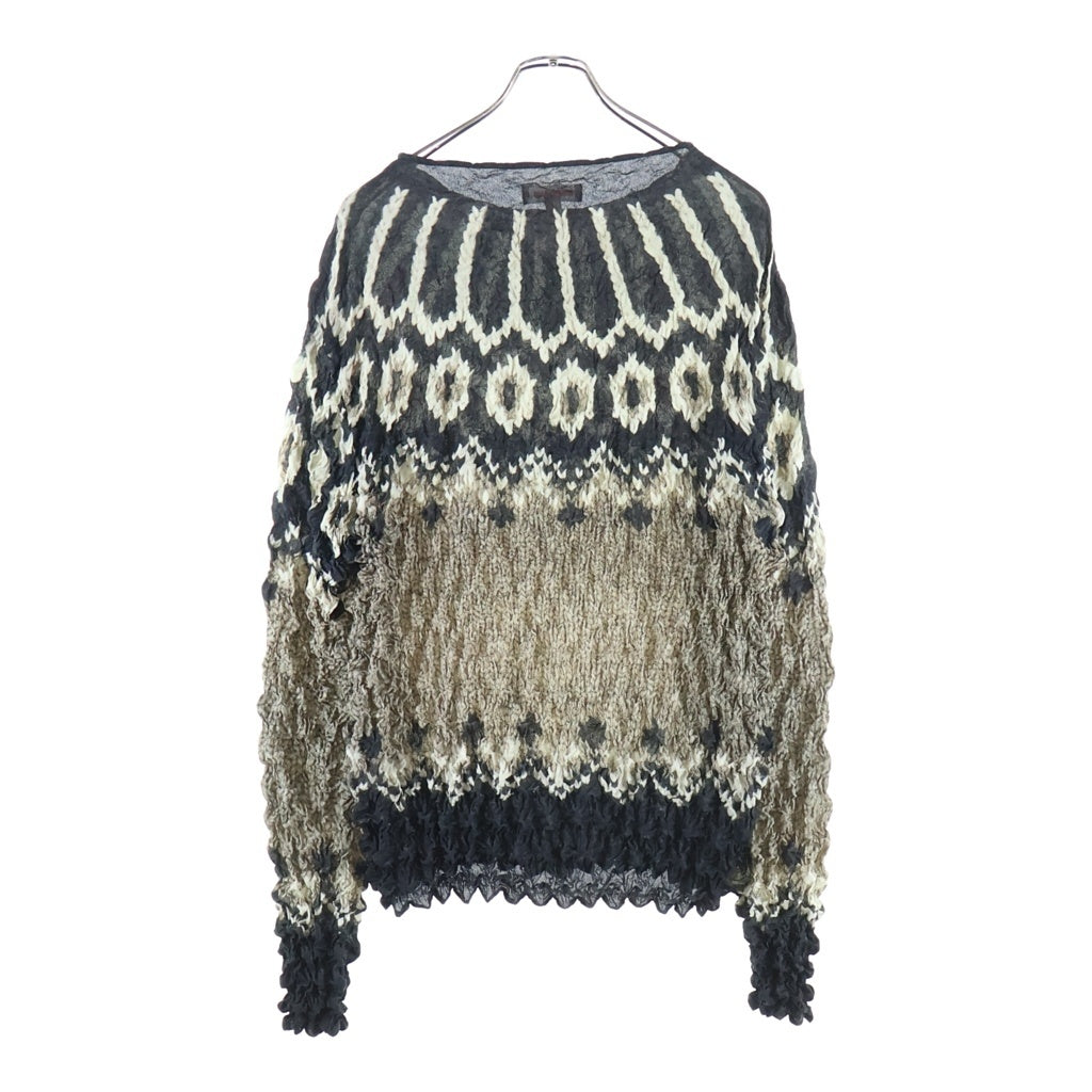 MASU(エムエーエスユー) POPCORN NORDIC SWEATER ポップコーン ノルディック柄 スウェット トレーナー グレー MVFW-CS0122
