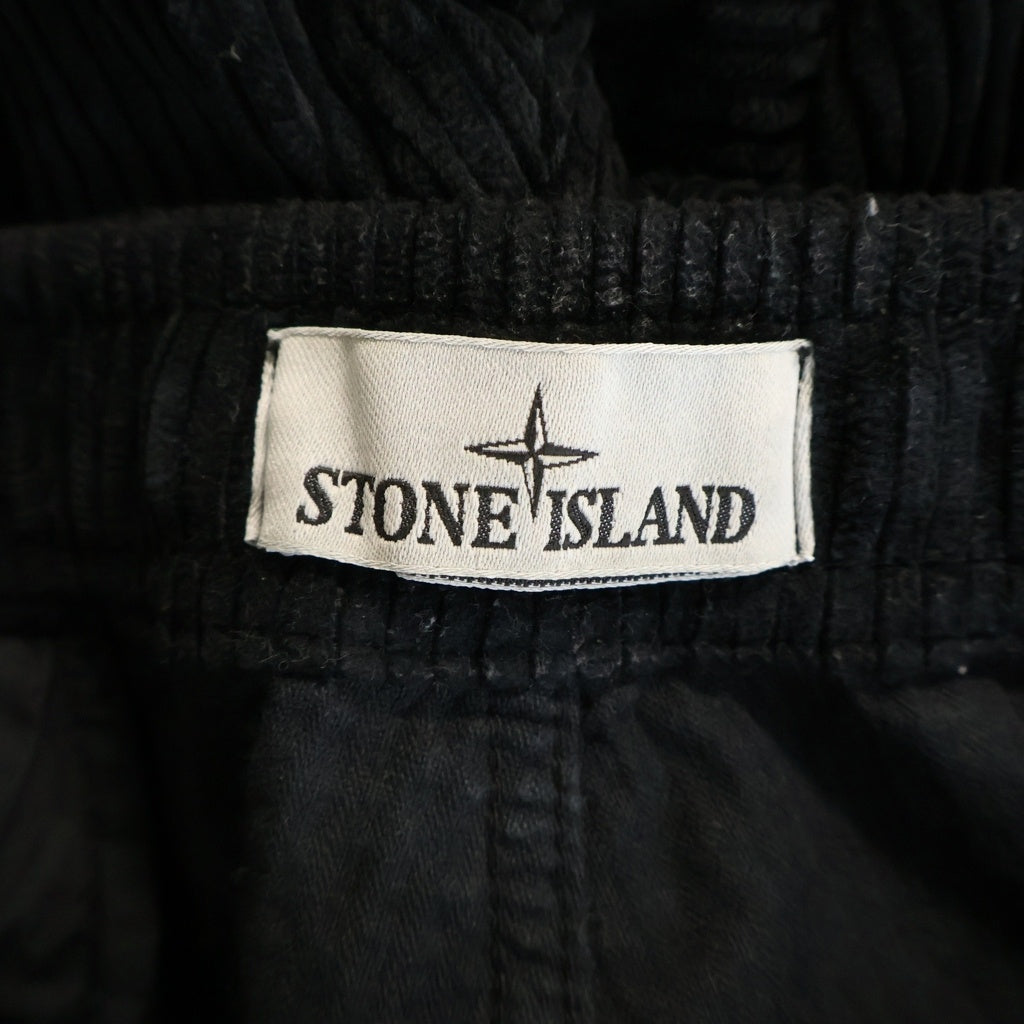 STONE ISLAND(ストーンアイランド) ストレートレッグ コーデュロイ カーゴ トラウザーパンツ ブラック 791532611