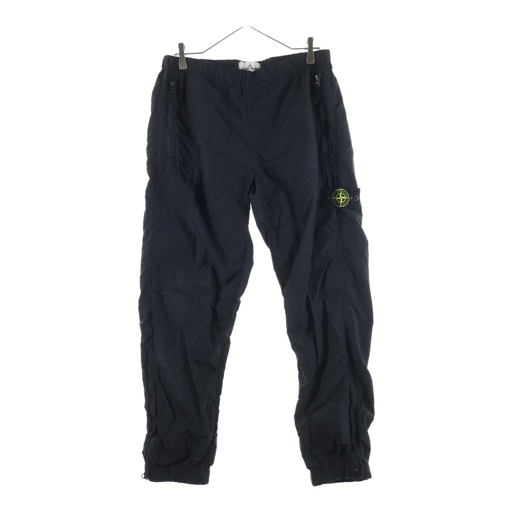 STONE ISLAND(ストーンアイランド) ロゴデザイン マルチポケット ドローストリング ナイロンパンツ ブラック