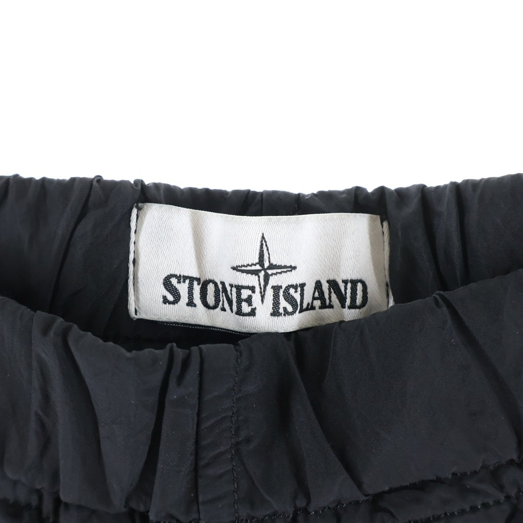 STONE ISLAND(ストーンアイランド) ロゴデザイン マルチポケット ドローストリング ナイロンパンツ ブラック