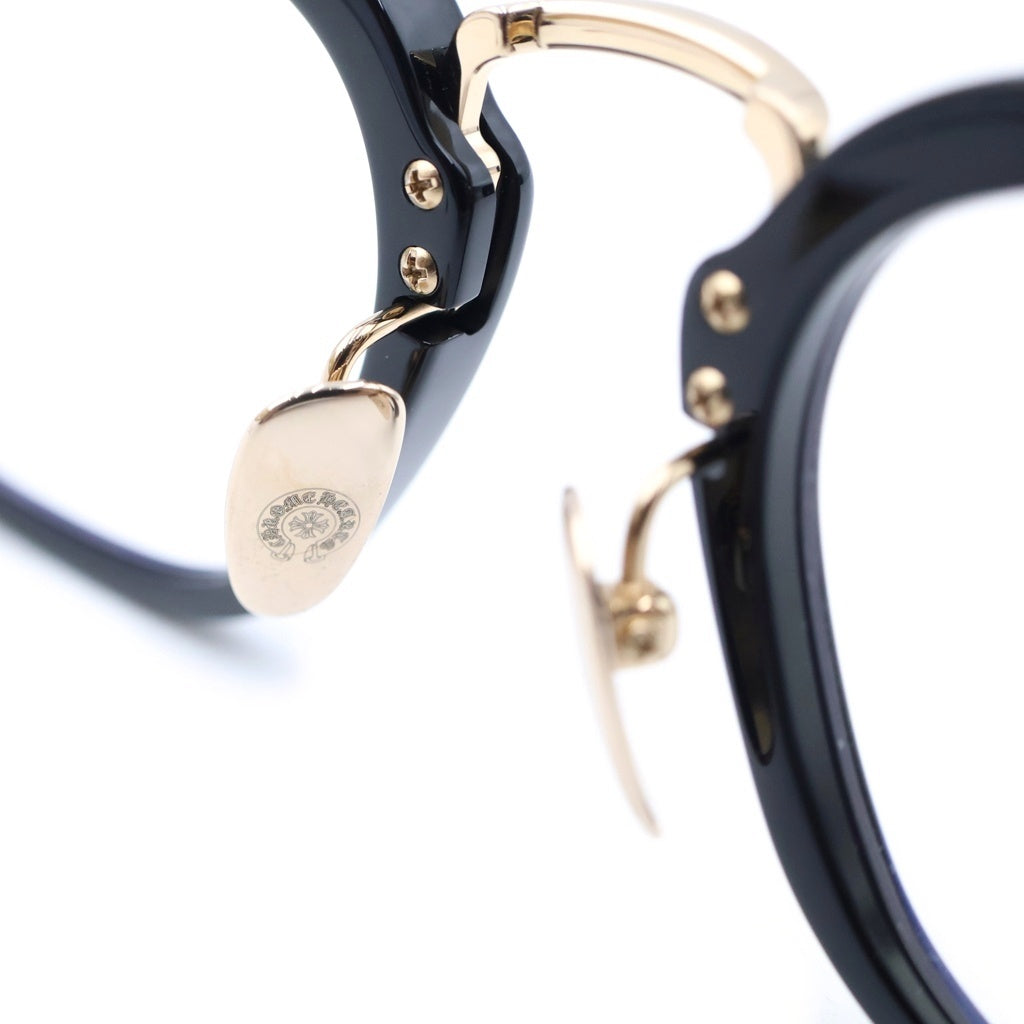 CHROME HEARTS(クロムハーツ) CLOACO ウェリントンサングラス 眼鏡 ブラック/ゴールド