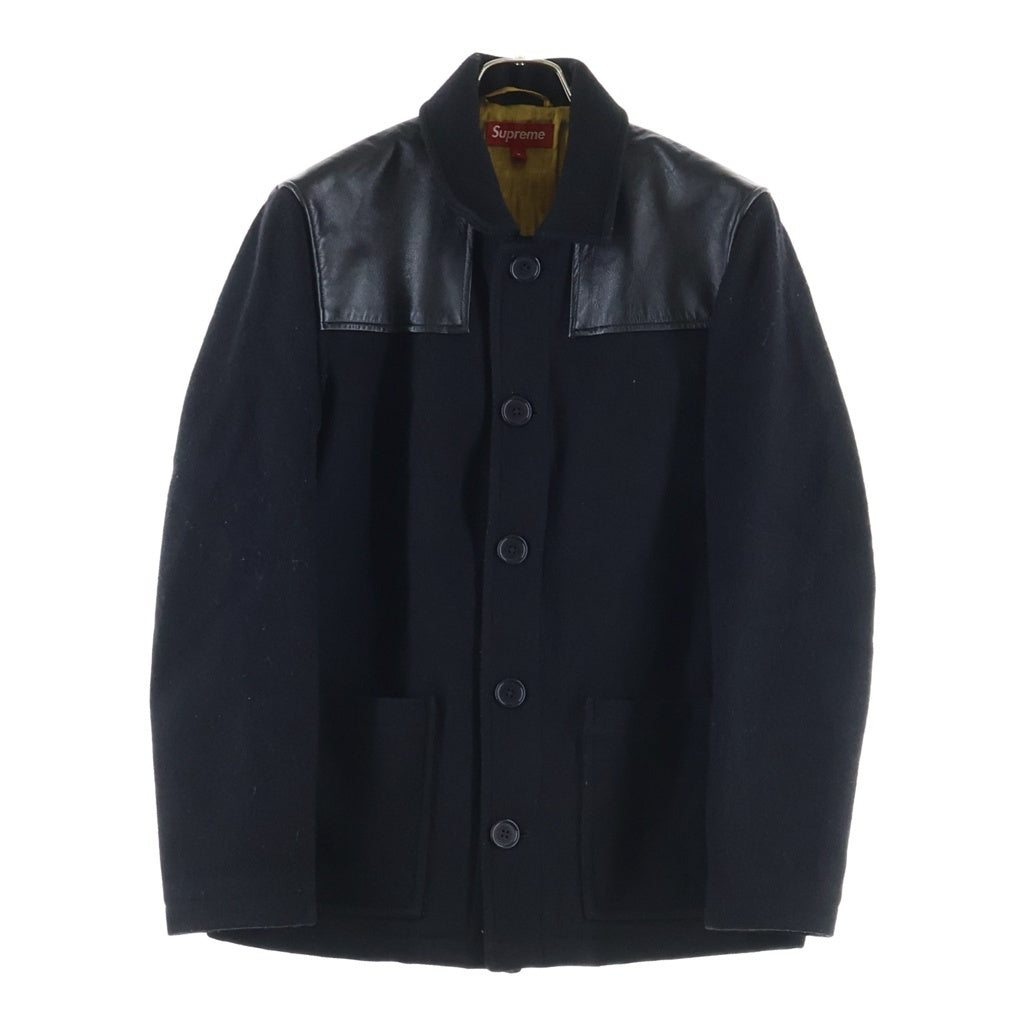 SUPREME(シュプリーム) 12AW Donkey Jacket ドンキー レザー切り替え ジャケット ブラック