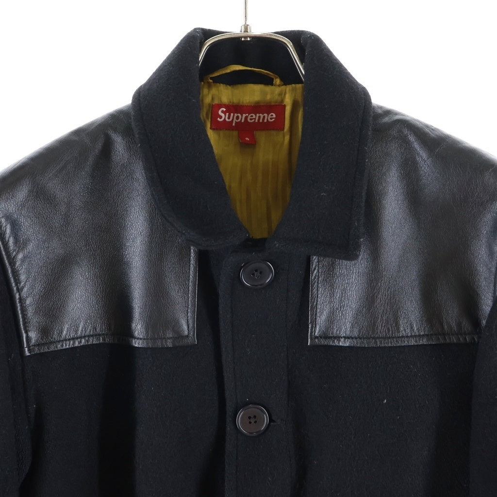 SUPREME(シュプリーム) 12AW Donkey Jacket ドンキー レザー切り替え ジャケット ブラック