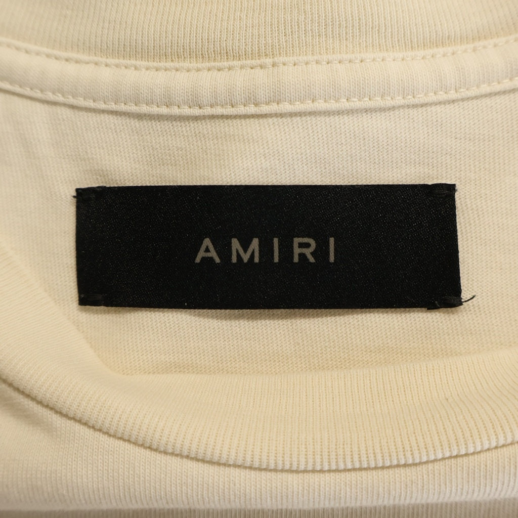 AMIRI(アミリ) ロゴ刺繍 半袖Tシャツ カットソー アイボリー レディース