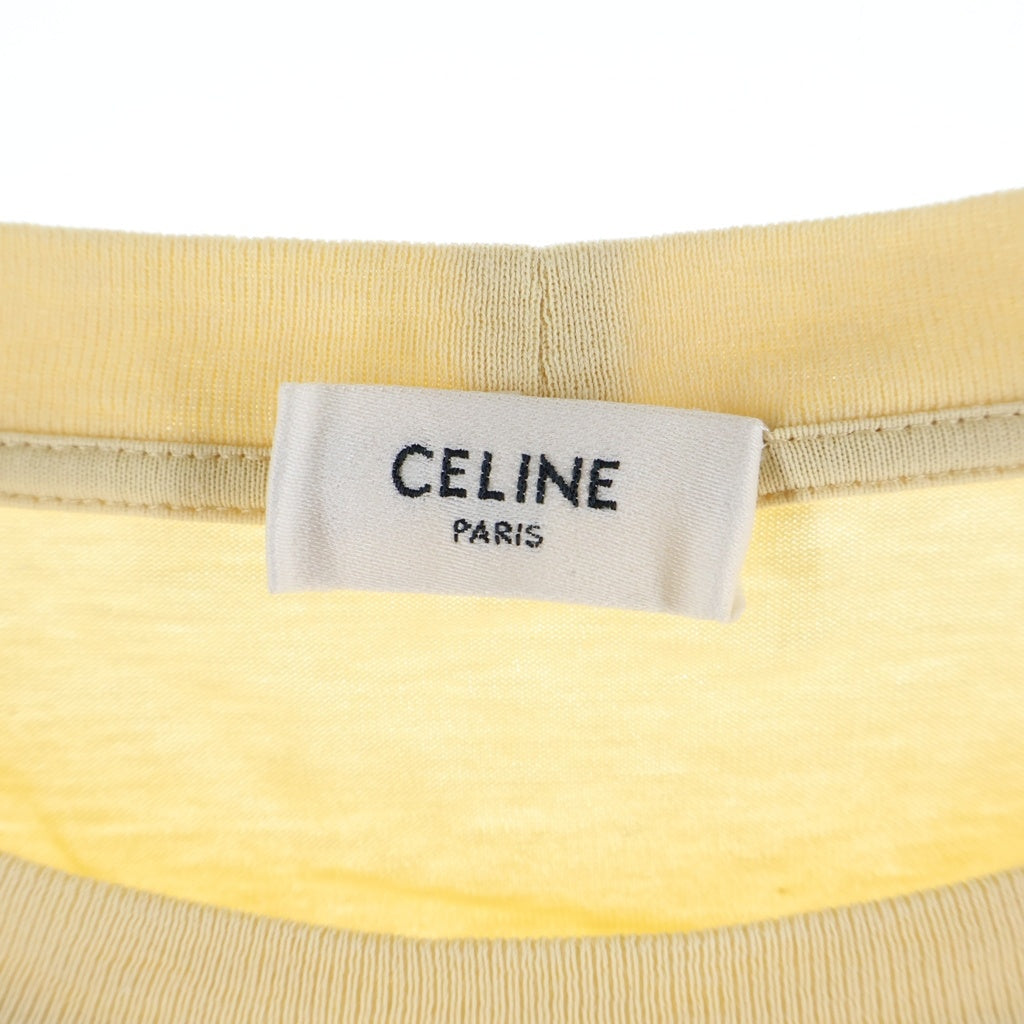 CELINE(セリーヌ) ロゴプリント コットンジャージー半袖Tシャツ カットソー イエロー 2X681671Q