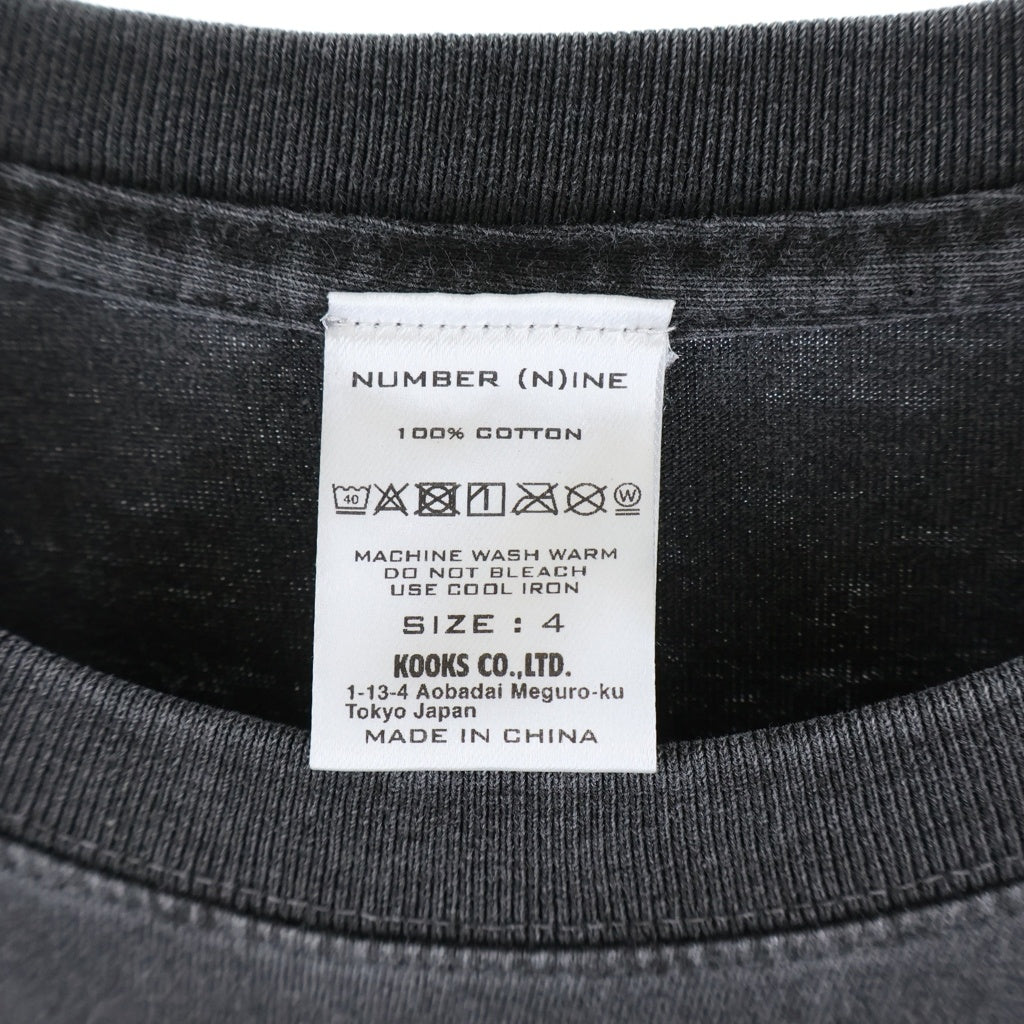 NUMBER (N)INE(ナンバーナイン) フロントロゴデザイン クルーネック カットソー 半袖Tシャツ ブラック