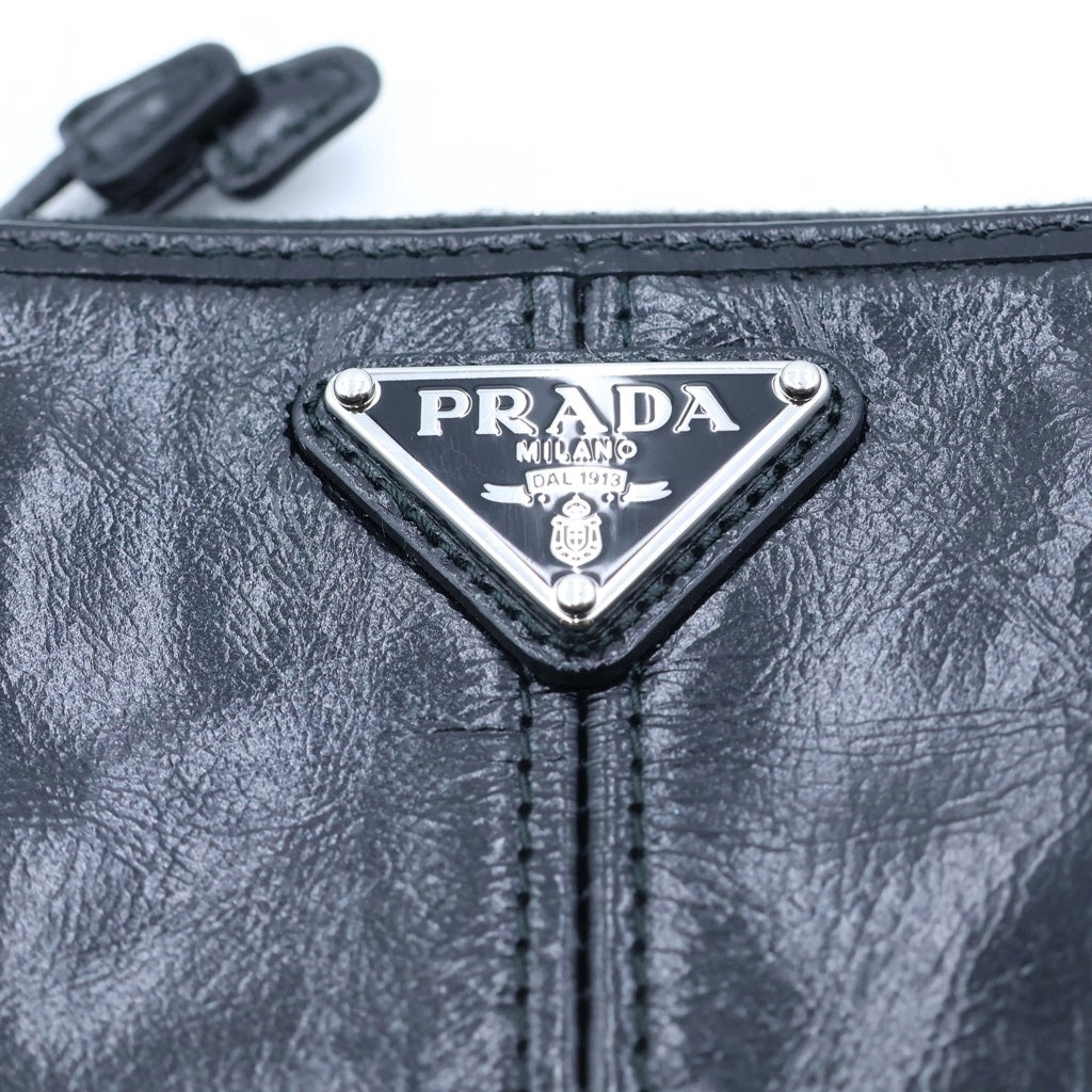 PRADA(プラダ) トライアングルロゴ ソフトルックス コインケース ウォレット ブラック 2MM003 レディース