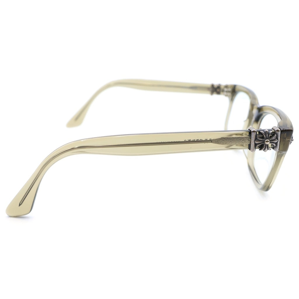 CHROME HEARTS(クロムハーツ) VAGILANTE CHプラス クリアフレーム ウェリントン アイウェア 眼鏡 ブラウン