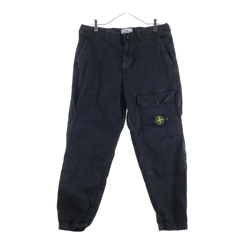 STONE ISLAND(ストーンアイランド) ロゴパッチ コットン カーゴパンツ ブラック L1S153100010S0004