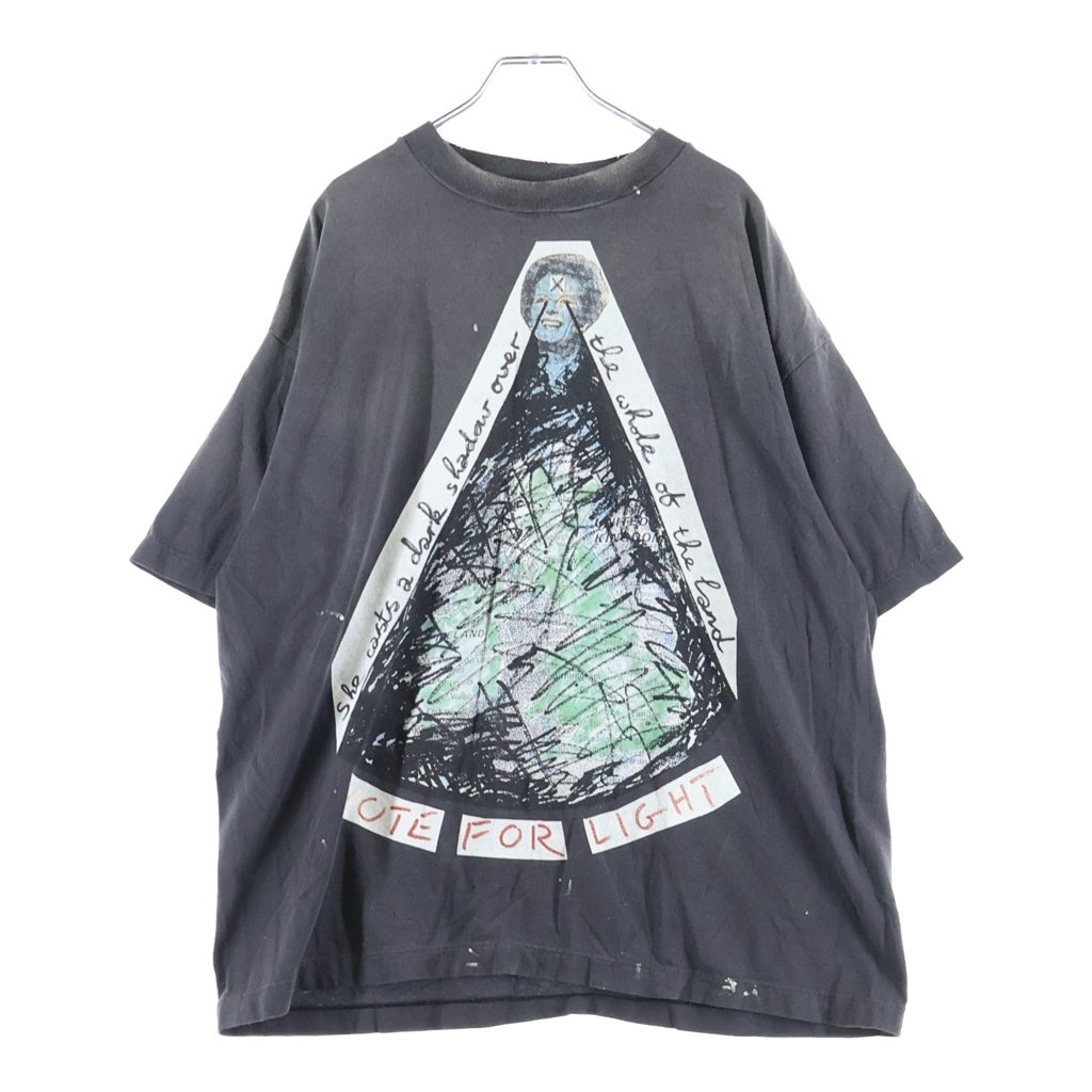 SAINT MICHAEL(セントマイケル) VOTE F LIGHT ヴィンテージ加工 プリント 半袖Tシャツ カットソー グレー SM-MK8-0000-C01